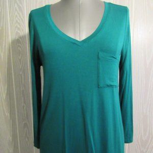 Cable & gauge teal hi-low top